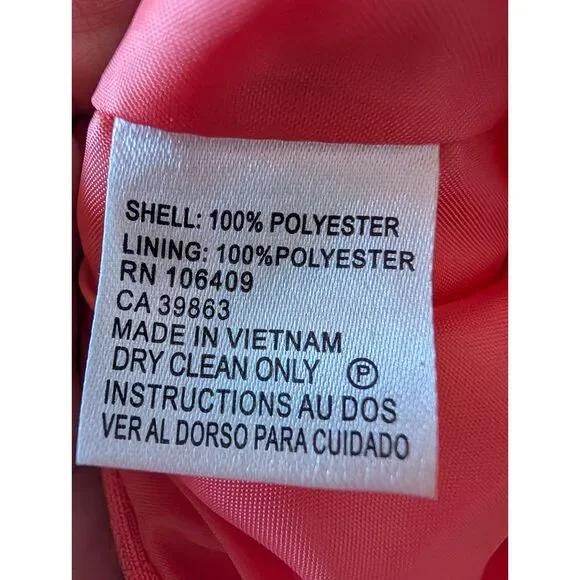 Tahari Levine Studio Sunset Salmon Sheath Dress 14 Sleeveless Career Coquette - Picture 6 of 8